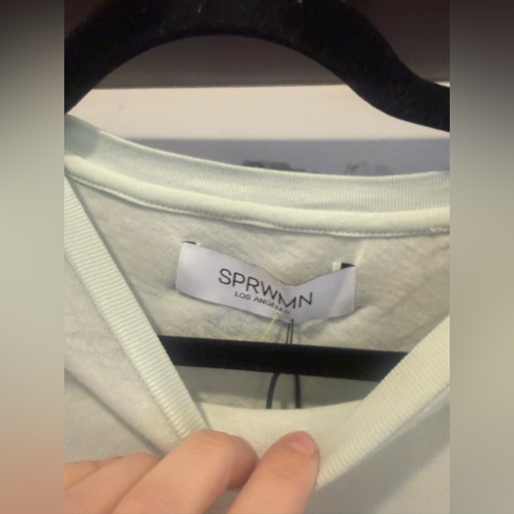 NWT SPRWMN Logo Baby Tee - Light Green - Picture 4 of 6